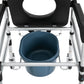 Foldable Rolling Shower Commode Chair with Bidet – Height Adjustable Toilet & Bath Seat with Wheels, 352 lb Capacity