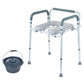Bedside Commode Chair with Padded Seat & Arms – 7-Level Height Adjustable, 5.8L Removable Bucket, 350 lb Capacity