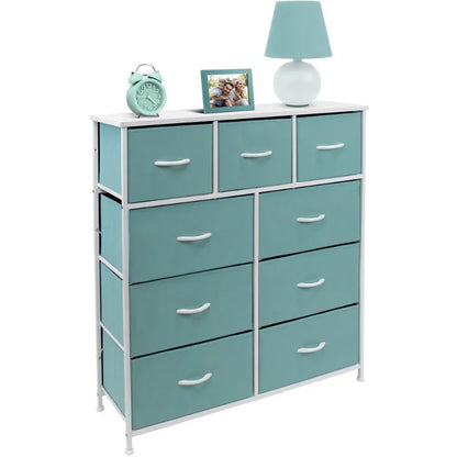 9-Drawer Nightstand Chest, Bedside Storage Dresser & Organizer for Bedroom, Home Office and Living Room