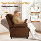 Padded Deep Seat Recliner Chair – Compact Reading Lounge Chair with Side Pockets for Living Room & Small Spaces