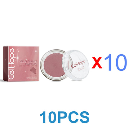 Velvet Shimmer Cream Blush, Dried Rose, with Hyaluronic Acid, Hydrating Buildable Cheek Color