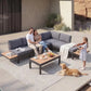 3-Seat Modular Outdoor Sofa Bed with Adjustable Reclining Lounge – Convertible Patio Couch with Detachable Side Table