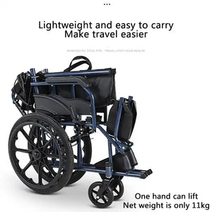 Lightweight Foldable Thickened Steel Manual Wheelchair for Disabled Use