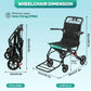 17.7" Lightweight Foldable Manual Wheelchair – Portable Transport Chair for Adults & Narrow Doorways