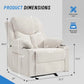 Manual Rocker Recliner Chair with Massage, Overstuffed Glider Recliner with Cup Holders & Side Pockets