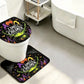 Halloween Witch Bathroom Rug Set, Non-Slip Absorbent Bath Mat with Toilet Lid Cover & U-Shaped Contour Rug, I Smell Children Print