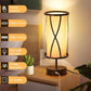 Distressed Table Lamps with LED Bulbs, 3-Way Dimmable Touch Control, USB-A and USB-C Ports, Bedside and Living Room Lighting