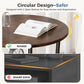 21.85" Round 2-Tier Side Table with Storage Shelf & Metal Frame for Living Room and Bedroom