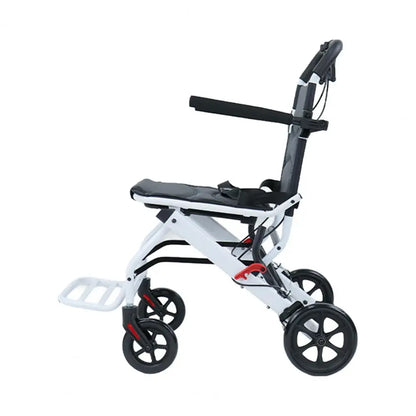 Lightweight Foldable Transport Wheelchair for Adults – Portable Travel Chair with Adjustable Backrest & Safety Belt