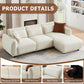 L-Shaped Modular Sectional Sofa – Convertible Cloud Couch with Removable Ottoman for Small Living Room & Apartment