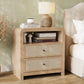 23" Wide Nightstand with Charging Station, 2 Drawers, 2 AC Outlets & 2 USB Ports, Narrow Bedside Table for Bedroom & Living Room