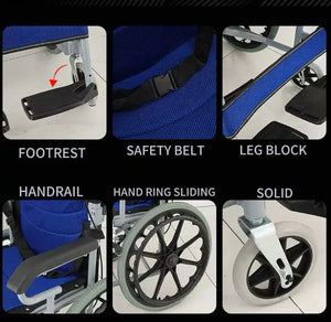 Lightweight Folding Manual Wheelchair with Dual Lock Brakes