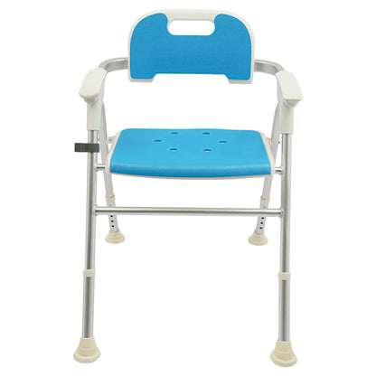Height Adjustable Folding Shower Chair for Seniors – Heavy-Duty Bath Seat with Armrests & Backrest