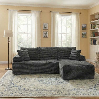 95-Inch L-Shaped Modular Sofa – Modern Boneless Sectional Couch with Comfortable Foam Seating, No Assembly Required