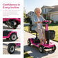 4-Wheel Electric Mobility Scooter for Adults, Swivel Seat, Puncture-Proof Tires, Portable Outdoor Travel Scooter with Basket
