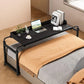 47-Inch Height Adjustable Overbed Table with Wheels, Carbon Steel Rolling Laptop Desk with Raised Baffle for Bed & Home Use