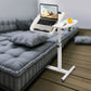 360° Adjustable Tilting Overbed Laptop Desk with 4 Lockable Wheels, C-Shaped Rolling Computer Table for Bed, Sofa & Office