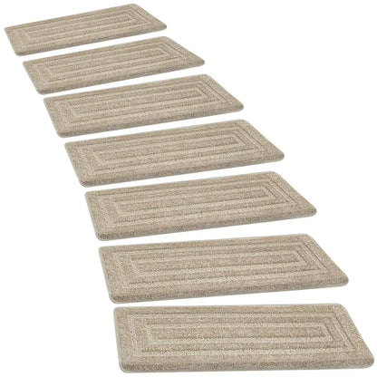 Non-Slip Carpet Stair Treads, 30 x 9.5 Inch Self-Adhesive Washable Indoor Stair Mats for Wooden Steps, Multiple Pack Sizes