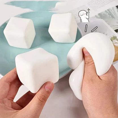 Tofu Squishy Toy, 1-Piece Soft Slow-Rising Sensory Squeeze Fidget for Kids & Adults