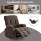 360° Swivel Rocker Recliner Chair – Manual Upholstered Lounge Chair with Cup Holders & Side Pockets for Living Room