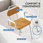 Swivel Shower Chair for Seniors with Back & Arms – Adjustable Height Rotating Bath Seat, Non-Slip Aluminum Frame