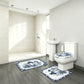 Winter Snowman Bathroom Rug Set, Holiday Bath Mat & Toilet Lid Cover