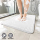 Non-Slip PVC Shower Mat 40x70cm, Soft Bristle Foot Scrubber with Fast Drainage Holes, Clear Bathroom Bath Mat
