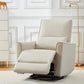 Swivel Rocking Recliner Chair – Deep Seat PU Leather Glider Recliner with High Backrest for Living Room & Bedroom
