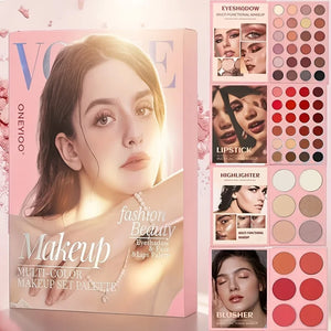 Book-Style Eyeshadow Palette with Natural Brown Matte and Shimmer Shades, Waterproof Travel Eye Makeup