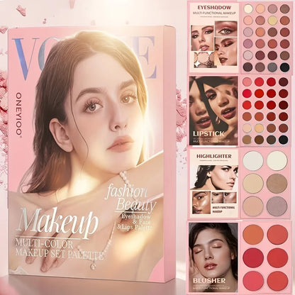 Book-Style Eyeshadow Palette with Natural Brown Matte and Shimmer Shades, Waterproof Travel Eye Makeup