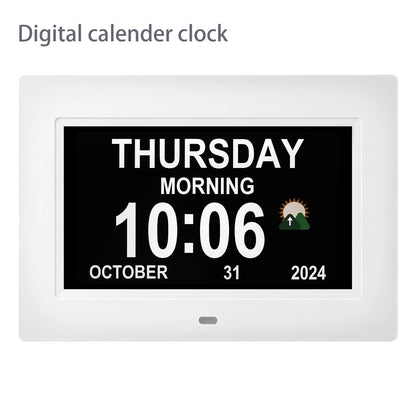 Large Display Digital Calendar Clock with Day & Date, Multiple Alarms, Auto Dimming, Remote Control for Seniors