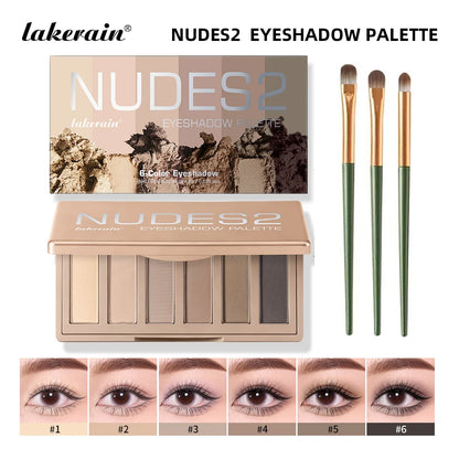 Matte Nude Eyeshadow Palette with Makeup Brush Set, Natural Shades, Highly Pigmented Blendable Waterproof Eye Makeup