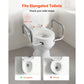 3.5" Raised Toilet Seat with Arms – Widened Elevated Toilet Riser with Padded Handles, 300 lb Capacity