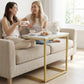 27" C-Shaped End Table, Slide-Under Sofa Side Table for Living Room & Bedroom