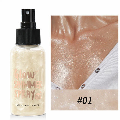 Liquid Highlighter Spray, Dewy Shimmer Face Mist for a Radiant Finish, 76ml, 4 Shades Available