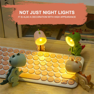 Mini LED Folding Desk Lamp, Cute Pet Design, Adjustable Portable Night Light