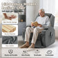360° Swivel Rocking Recliner Chair with Massage & Heat – Manual Lounge Chair with Remote Control & Cup Holder
