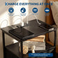**Recommended Google Shopping Title:**

3-Tier Nightstand with Charging Station & Fabric Drawer, Steel Frame Bedside Table with Open Storage Shelves for Bedroom & Living Room