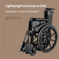 Lightweight Foldable Travel Wheelchair with Hand Brake and Commode Seat