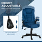 Executive Office Chair with Massage & Heat – 6-Point Vibration Velvet High Back Desk Chair with Reclining Backrest, Dark Blue