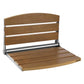 17.7" Wall-Mounted Folding Shower Seat with Backrest – Stainless Steel Fold-Down Bath Bench, 400 lb Capacity