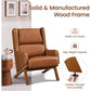 Set of 2 Faux Leather Accent Chairs – Oversized Upholstered Armchairs with Thick Seat Cushions & High Backrests for Living Room