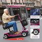4-Wheel Foldable Mobility Scooter for Adults, 20Ah Detachable Battery, 418 lb Capacity, Electromagnetic Brake, 360° Swivel Seat