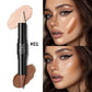 Dual-Ended Contour and Highlighter Stick, Cream Face Makeup for Nose and Cheek Definition, 4 Shades Available