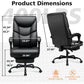 400 lb Big & Tall Reclining Office Chair with Footrest – High Back PU Leather Desk Chair with Lumbar Support & Spring Cushion