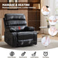 PU Leather Massage Recliner Chair with Heat – Full Body Airbag Upholstered Lounge Chair with Side Pocket