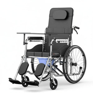 Folding Steel Manual Wheelchair with 100kg Capacity