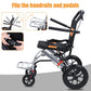 Lightweight Foldable Transport Wheelchair – 15.75" Seat Portable Travel Chair with Handbrakes