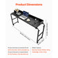 Height Adjustable Overbed Table with Power Socket & 4 Wheels, Mobile Rolling Bedside Laptop Desk for Home & Office