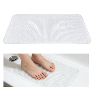Non-Slip PVC Shower Mat 40x70cm, Soft Bristle Foot Scrubber with Fast Drainage Holes, Clear Bathroom Bath Mat
